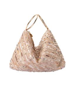 olga berg - Ring Handle Embellished Mini Bag Rose Gold