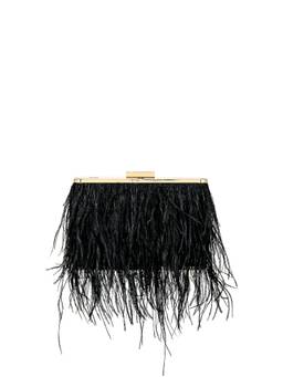 olga berg - Crystal Embellished Clutch Black