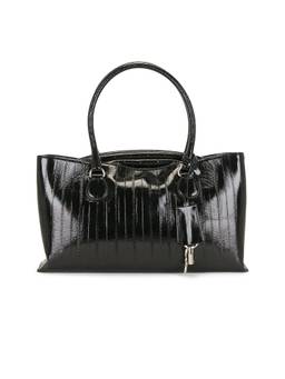 Osoi - Shell Patent Leather Handbag Black