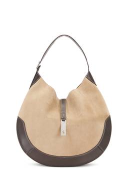 POLO RALPH LAUREN - Medium Suede Leather Shoulder Bag Beige