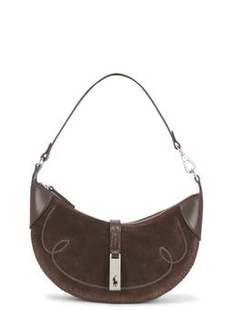 POLO RALPH LAUREN - Suede Leather Mini Shoulder Bag Brown
