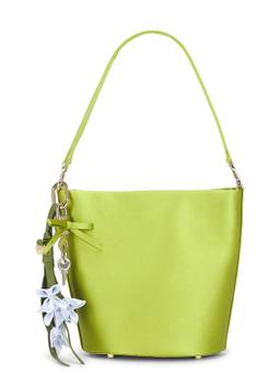 self-portrait - Satin Floral Bucket Bag Green