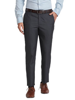 Park Avenue - Regular Fit Checkered Medium Grey Trouser