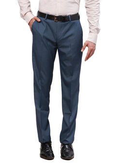 Park Avenue - Regular Fit Solid Medium Grey Trouser