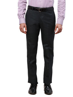 Park Avenue - Regular Fit Checkerd Dark Grey Trouser