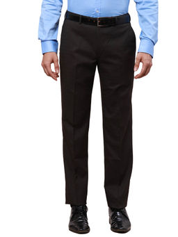 Park Avenue - Regular Fit Checkered Dark Brown Trouser