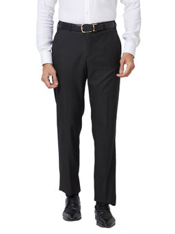 Park Avenue - Regular Fit Solid Black Trouser