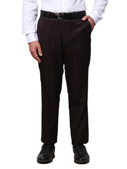 Park Avenue - Regular Fit Self Design Dark Violet Trouser