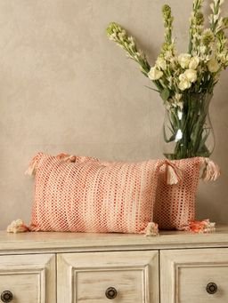 Revive Home - Ivory Pillow Style Cushion Cover With Tassels (Set Of 2)