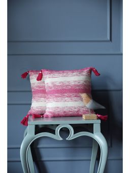 Revive Home - Pink Fuchsia Hand Woven Cushion Cover (Set Of 2)