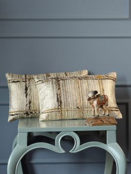 Revive Home - Gold Tone Foiled Details Cushion Cover (Set Of 2)