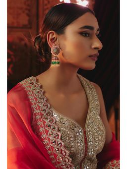 KARISA DESIGNS - Apsara Kundan Jhumkas with Pearls and Beads