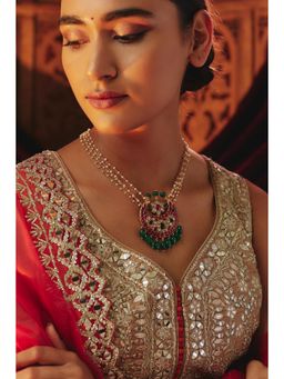 KARISA DESIGNS - Fariyaz Kundan Pendent with Pearl Strings
