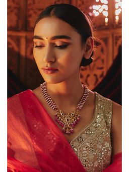 KARISA DESIGNS - Manda Moissanite Pendent with Pearl String and Beads