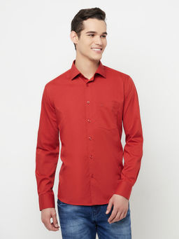 CRIMSOUNE CLUB - Men Red Solid Shirt