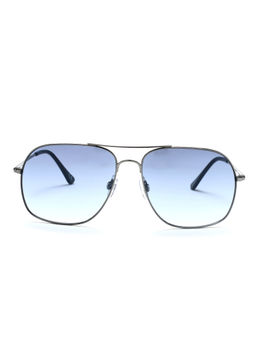 Scott Sunglasses - Blue Lens Rectangular UV Protected Sunglass Full Rim Metallic Frame