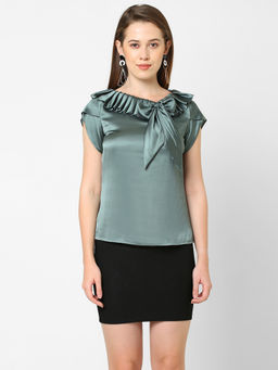 MISH - Sea Green Ruffle Detail Top