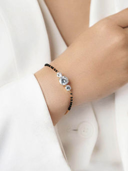 SWASHAA - Adia 18K Gold Plated Mangalsutra Bracelet - White