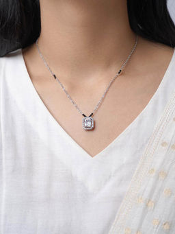 SWASHAA - Nayaa Solitaire Silver Mangalsutra - White