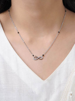 SWASHAA - Infinity Diamond Silver Mangalsutra - White