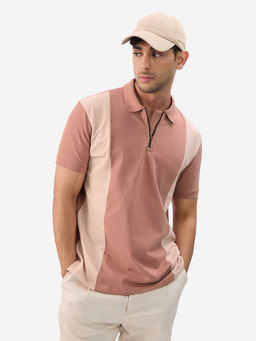 The Souled Store - The Soulted Store Originals Cinnamon Zipper Polo T-Shirt