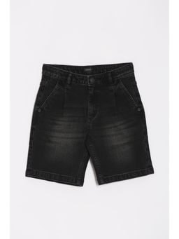 Allen Solly - Boys Black Regular Fit Solid Shorts