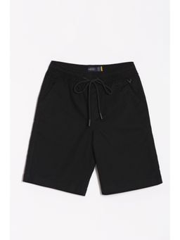 Allen Solly - Boys Black Regular Fit Solid Shorts