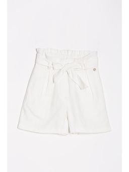 Allen Solly - Girls White Solid Regular Fit Shorts