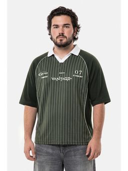Snitch - Dark Green Graphic Half Sleeves Regular Casual Polo T-Shirt for Men