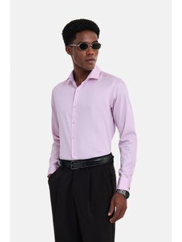 Snitch - Light Pink Solid Full Sleeves Slim Formal Shirt for Men