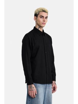 Snitch - Black Solid Full Sleeves Regular Casual Shirt for Men