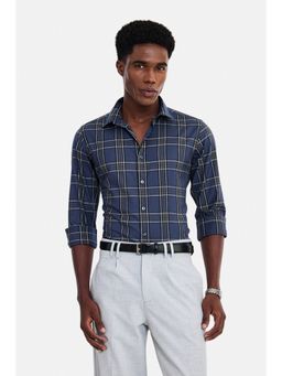 Snitch - Blue Plaid Full Sleeves Slim Casual Shirt for Men
