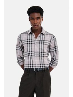 Snitch - Mauve Plaid Full Sleeves Slim Casual Shirt for Men