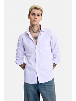 Snitch - Lavender Stripes Full Sleeves Regular Shirt for Men