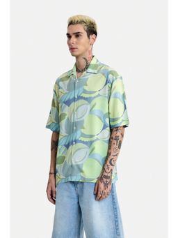 Snitch - Light Green Half Sleeves Boxy Shirt for Men