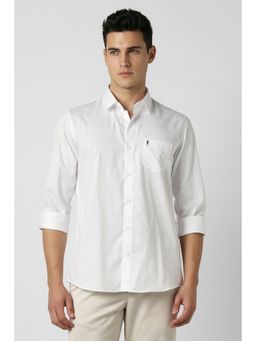 Peter England - Men White Slim Fit Textured Shirt