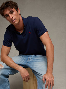 American Eagle - Pop Logo Standard Pique Polo T-Shirt