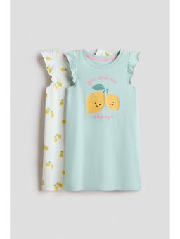 H&M - Girls White 2-Pack Cotton Nightdresses