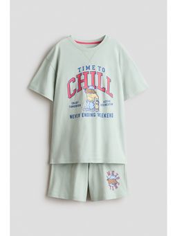 H&M - Boys Green Cotton Jersey T-Shirt & Shorts