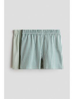 H&M - Boys Green 2-Pack Cotton Pyjama Shorts