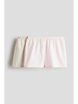 H&M - Girls Pink 2-Pack Cotton Pyjama Shorts