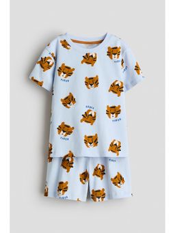 H&M - Boys Blue Printed Pyjamas T-Shirt & Shorts