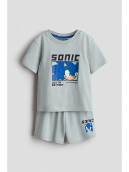 H&M - Boys Turquoise Printed Cotton Pyjamas