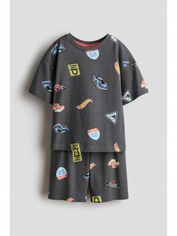 H&M - Boys Grey Printed Cotton Pyjamas
