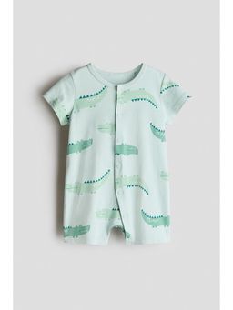 H&M - Boys Turquoise Short Cotton Sleepsuit