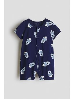H&M - Boys Blue Short Cotton Sleepsuit