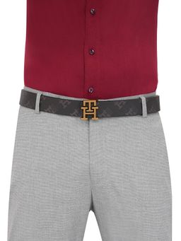 Tommy Hilfiger - Men Leather Reversible Bishop Belt - Brown