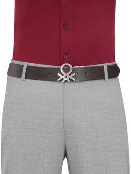 United Colors of Benetton - Men Leather Reversible Eryndel Belt - Brown
