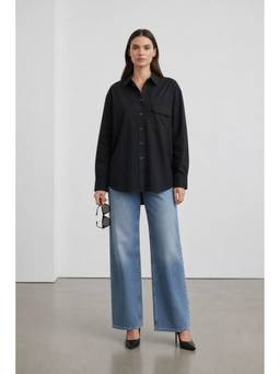 Virgio - Solid Cotton Utility Wrap-Back Shirt for Women