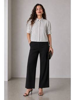 Virgio - Striped Cotton Angled Yoke Striped Shirt for Women